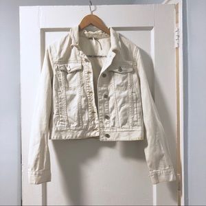 Ivory White Free People Jean Jacket